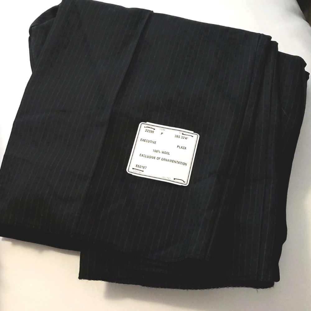NWT 100% Wool Dress Pants Black with Stripes